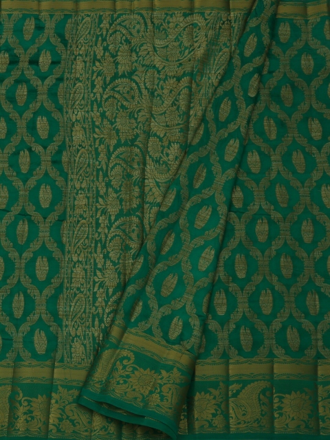 

Pothys Green Printed Jute Silk Saree