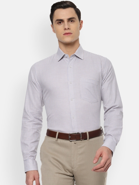 

Van Heusen Men Beige & Blue Slim Fit Printed Formal Shirt
