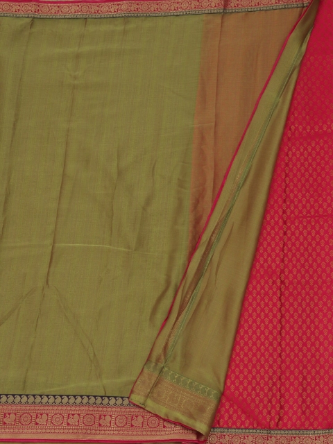 

Pothys Green & Pink Poly Georgette Solid Saree