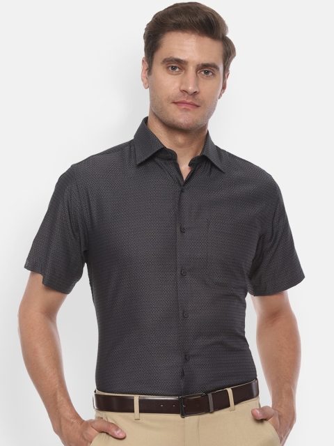 

Louis Philippe Men Grey Regular Fit Printed Formal Shirt