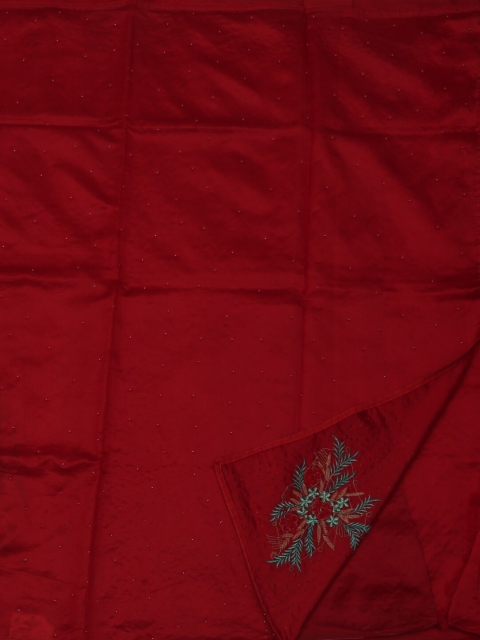 

Pothys Red Embellished Jute Silk Saree
