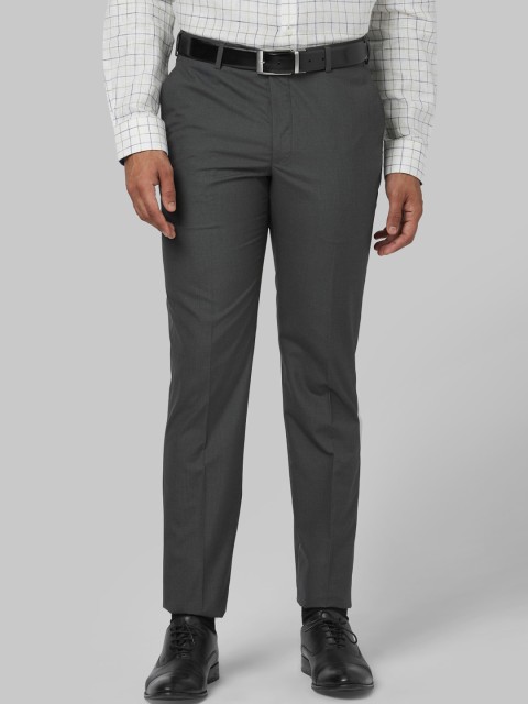 

Park Avenue Men Grey Regular Fit Solid Formal Trousers
