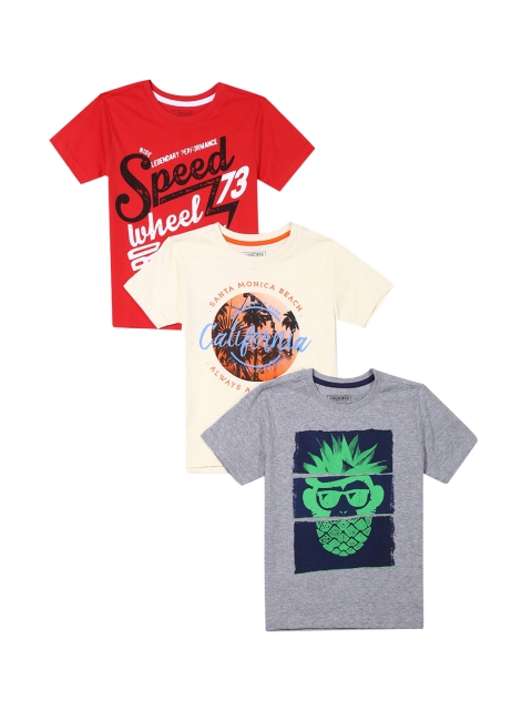 

Cherokee Boys Assorted Pack of 3 Printed Round Neck T-shirt