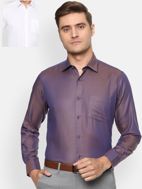 

Van Heusen Men Pack of 2 Regular Fit Checked Formal Shirts, White