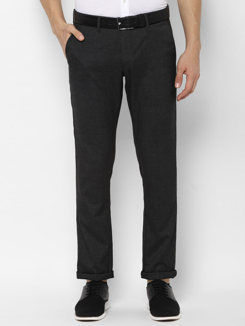 

Allen Solly Men Charcoal Slim Fit Solid Regular Trousers