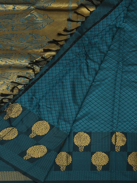 

Pothys Blue & Gold-Toned Art Silk Woven Design Saree