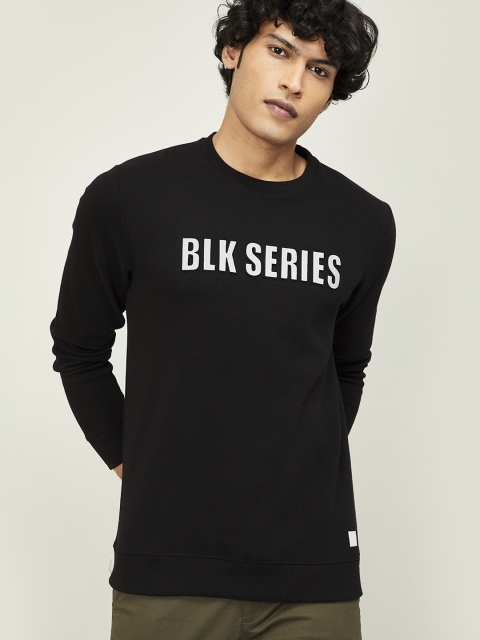 

Bossini Men Black & White Printed Sweatshirt