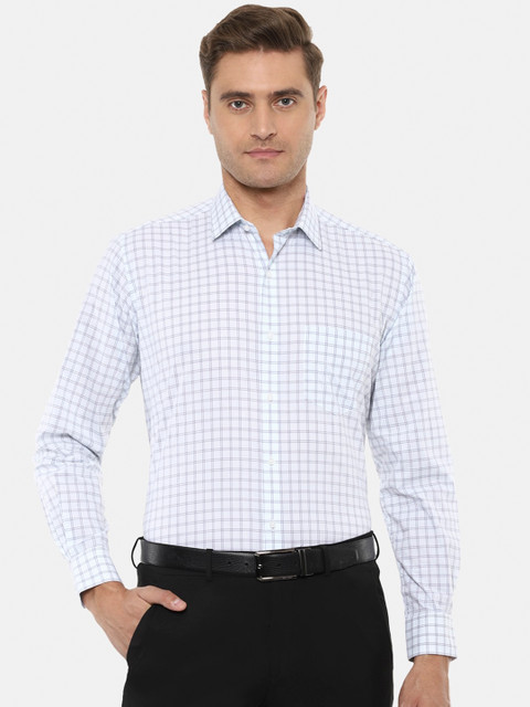 

Van Heusen Men Blue Regular Fit Checked Formal Shirt