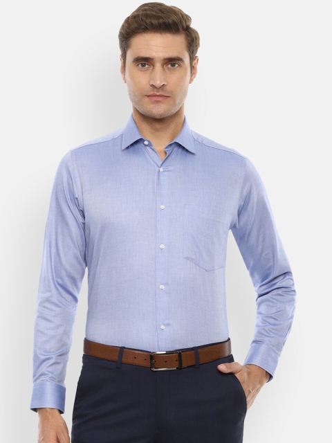

Van Heusen Men Blue & White Regular Fit Solid Formal Shirt