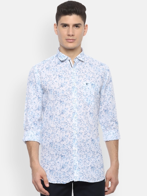 

Van Heusen Sport Men White & Blue Regular Fit Printed Casual Shirt