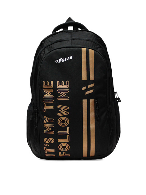 

F Gear Unisex Black Typography Backpack