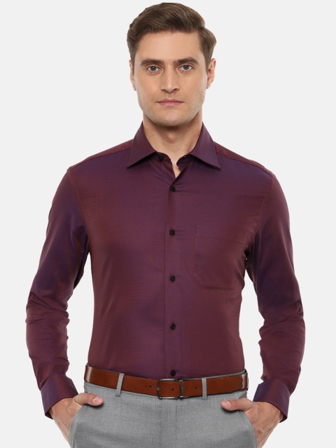 

Louis Philippe Men Maroon Regular Fit Self Design Formal Shirt