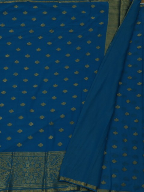 

Pothys Blue Printed Poly Georgette Saree