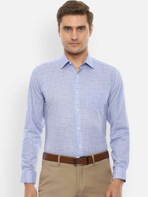 

Van Heusen Men Blue Slim Fit Checked Formal Shirt
