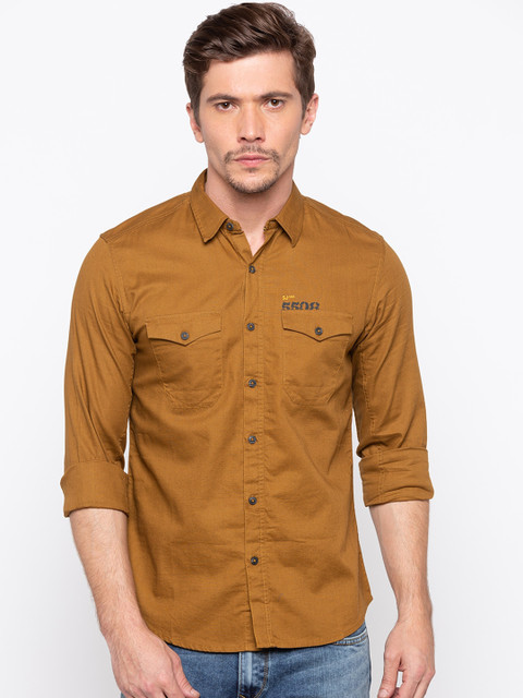 

SPYKAR Men Khaki Slim Fit Solid Casual Shirt