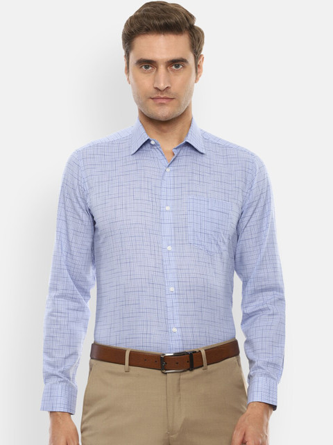 

Van Heusen Men Blue Slim Fit Checked Formal Shirt