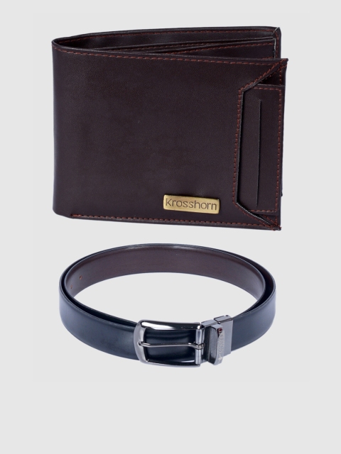 

Krosshorn Men Brown Accessory Gift Set