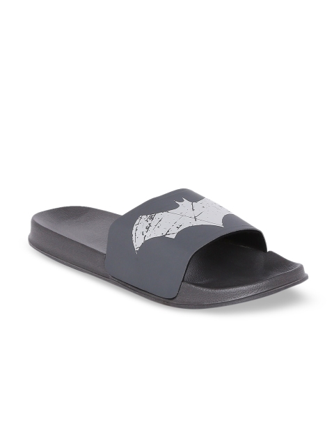 

Bewakoof Men Grey & White Printed Lightweight Sliders