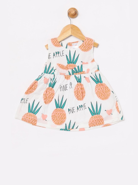 

NAUTI KIDZ Girls Multicoloured Printed Fit and Flare Dress, Multi