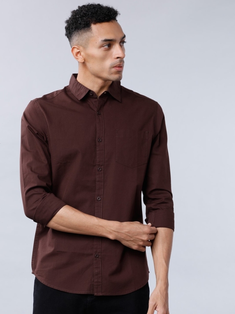 

HIGHLANDER Men Brown Slim Fit Solid Casual Shirt