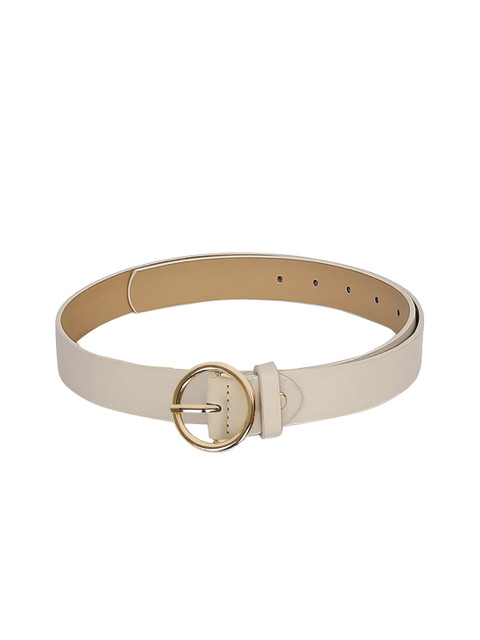 

CRUSSET Women Off-White White Textured Belt