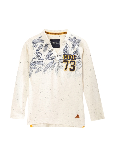 

Cherokee Boys Off-White Printed Round Neck T-shirt