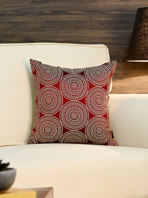 

Pure Home and Living Red & Gold-Coloured Printed Single Cushion Cover