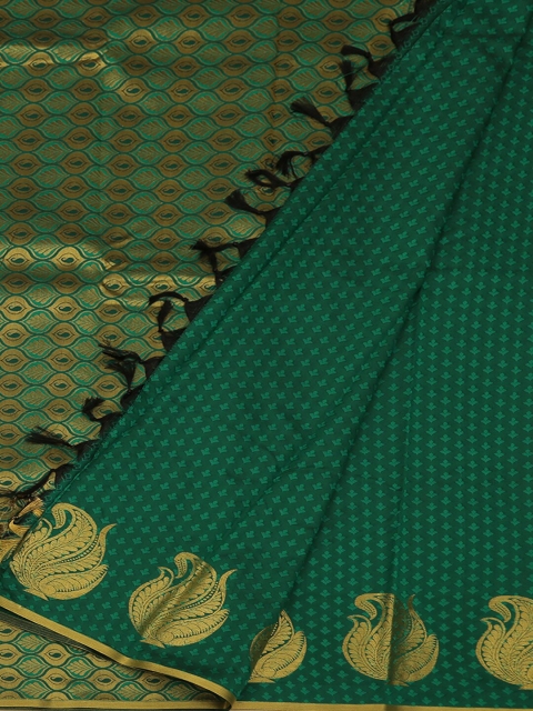 

Pothys Green & Gold-Toned Art Silk Printed Saree