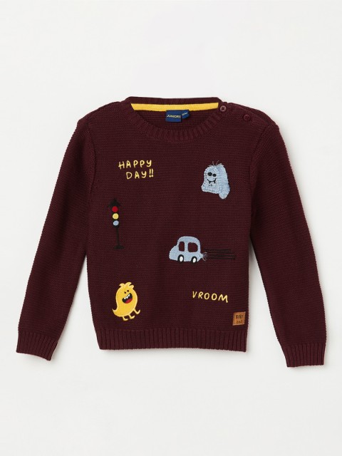 

Juniors by Lifestyle Boys Rust Embroidered Sweater