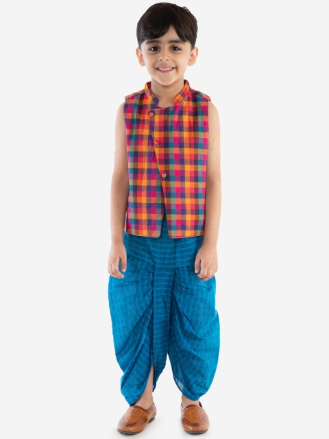 

Lil Peacock Boys Multicoloured Printed Kurta with Dhoti Pants, Multi