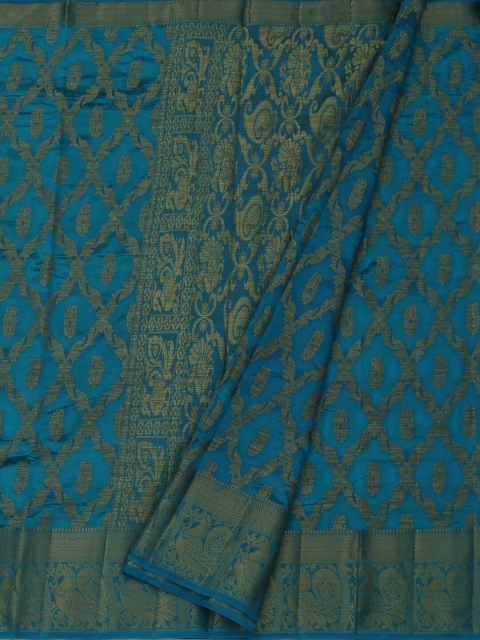 

Pothys Blue & Gold-Coloured Jute Silk Woven Design Saree