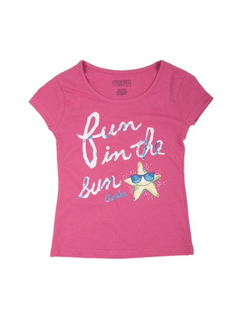 

Cherokee Girls Pink Printed Round Neck T-shirt
