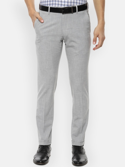 

Van Heusen Men Grey Slim Fit Solid Formal Trousers