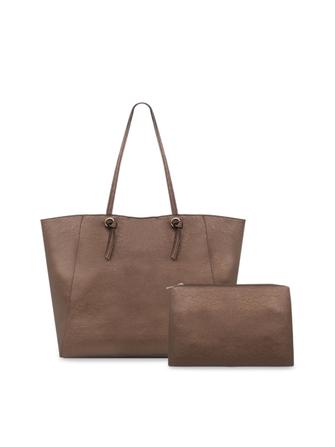 

Toteteca Brown Textured Tote Bag