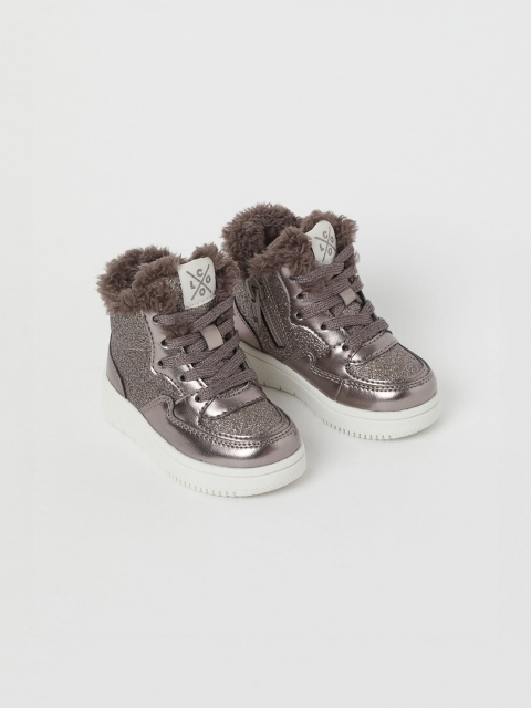 

H&M Kids Metallic Faux Shearling-Lined Hi-Tops