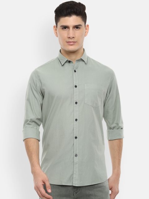 

Van Heusen Sport Men Green Slim Fit Solid Casual Shirt