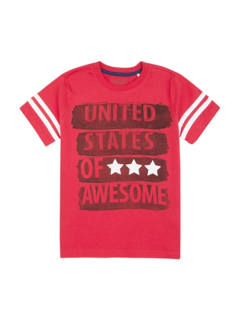

Cherokee Boys Red Printed Round Neck T-shirt