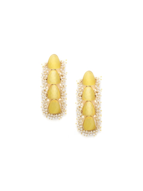 

Kairi Yellow & Gold-Plated Geometric Drop Earrings