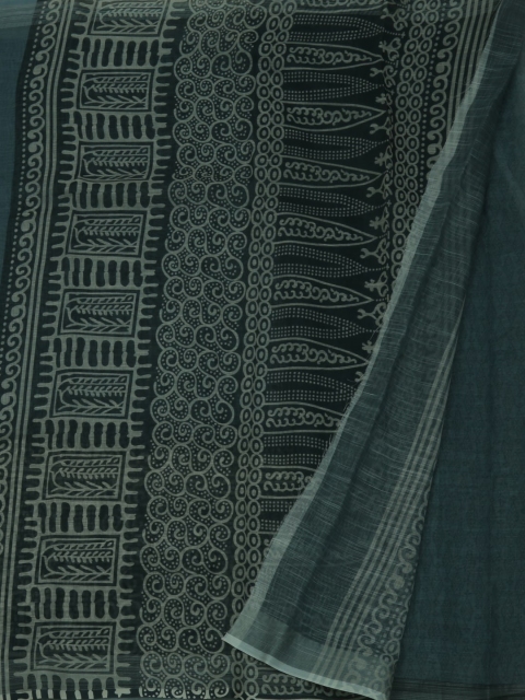 

Pothys Grey & Black Linen Blend Printed Saree