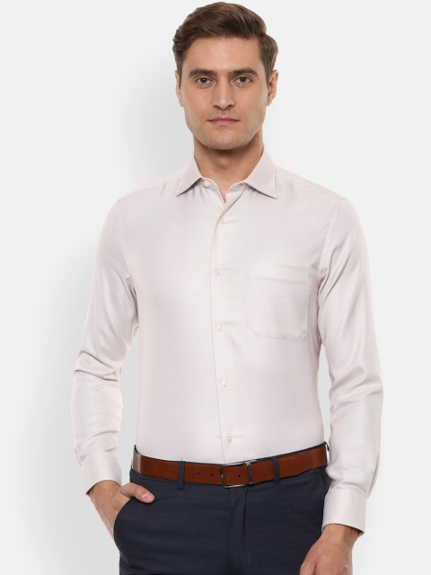 

Louis Philippe Permapress Men Off-White Regular Fit Self Design Formal Shirt