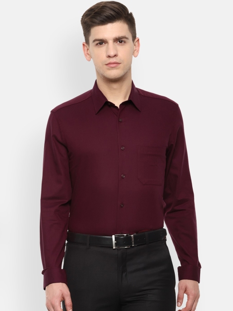 

Louis Philippe Men Burgundy Regular Fit Self Design Formal Shirt