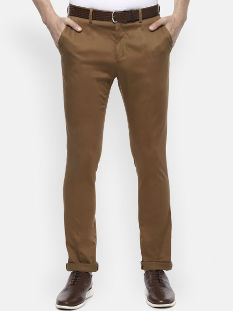 

V Dot Men Khaki-Coloured Regular Fit Solid Chinos