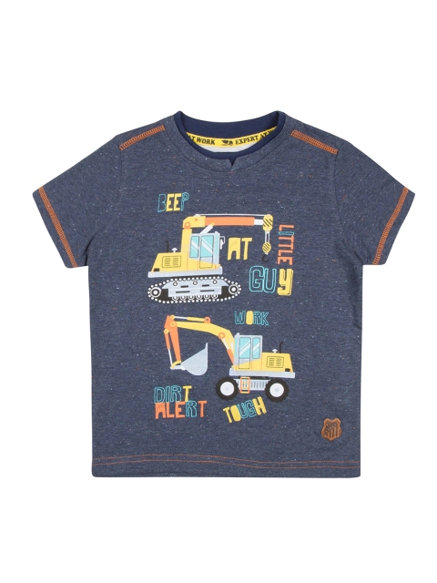 

Cherokee Boys Navy Blue Printed Round Neck T-shirt
