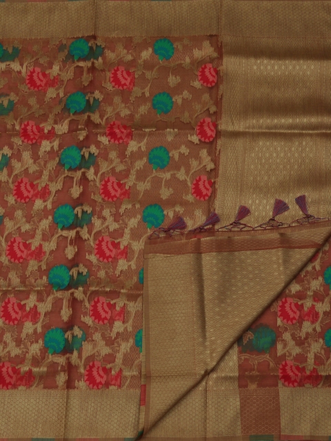 

Pothys Brown Woven Design Organza Saree