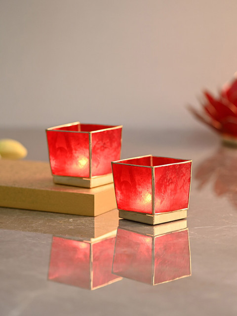 

Pure Home and Living Set Of 2 T-Light, Red