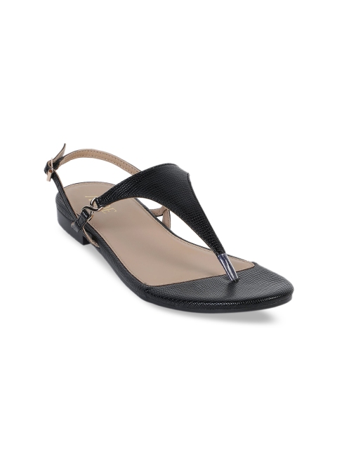 

Mode by Red Tape Women Black Solid T-Strap Flats