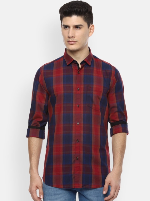 

Van Heusen Sport Men Red & Blue Slim Fit Checked Casual Shirt