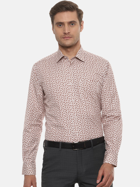 

Van Heusen Men Maroon & Beige Regular Fit Printed Formal Shirt