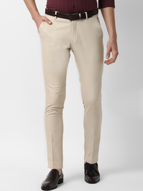 

Louis Philippe Sport Men Beige Slim Fit Checked Formal Trousers