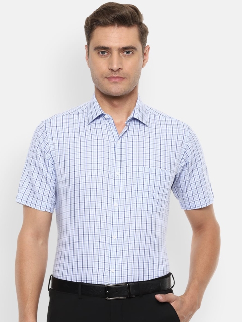 

Van Heusen Men Blue Regular Fit Checked Formal Shirt